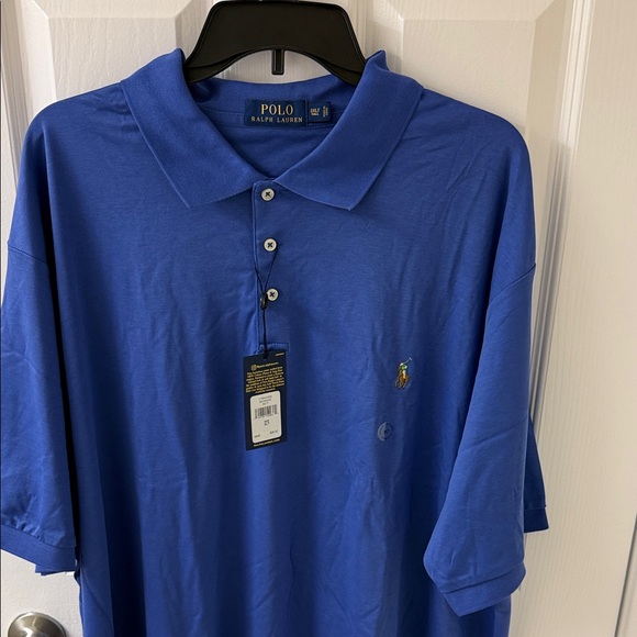 Polo by Ralph Lauren Men's Classic Blue Polo Shirt - Picture 1 of 3